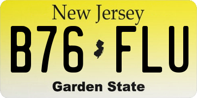 NJ license plate B76FLU