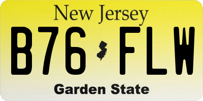 NJ license plate B76FLW