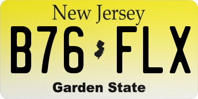 NJ license plate B76FLX