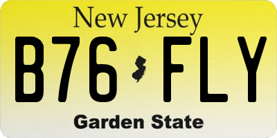 NJ license plate B76FLY