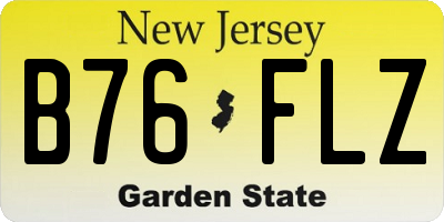 NJ license plate B76FLZ