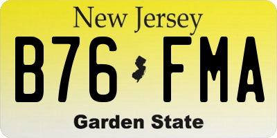 NJ license plate B76FMA