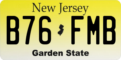NJ license plate B76FMB
