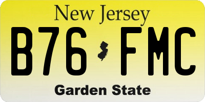 NJ license plate B76FMC