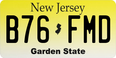 NJ license plate B76FMD