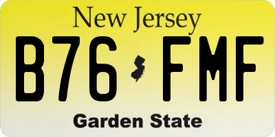 NJ license plate B76FMF