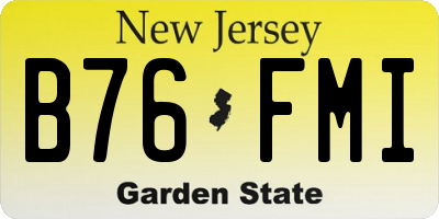 NJ license plate B76FMI
