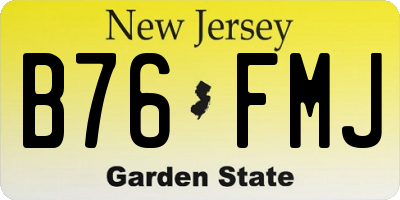 NJ license plate B76FMJ