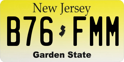 NJ license plate B76FMM