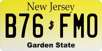 NJ license plate B76FMO