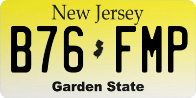 NJ license plate B76FMP