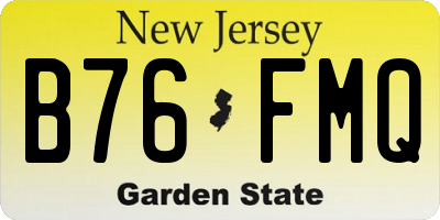 NJ license plate B76FMQ