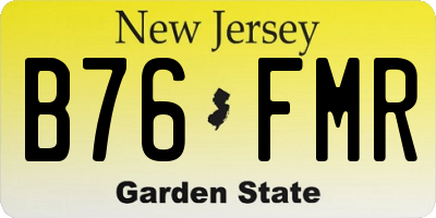 NJ license plate B76FMR