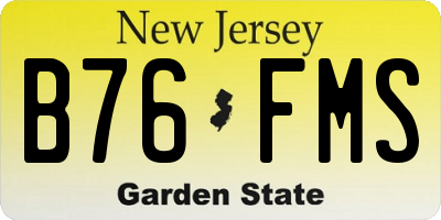 NJ license plate B76FMS