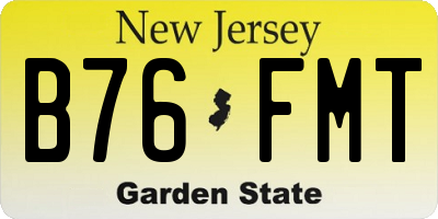 NJ license plate B76FMT