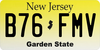 NJ license plate B76FMV
