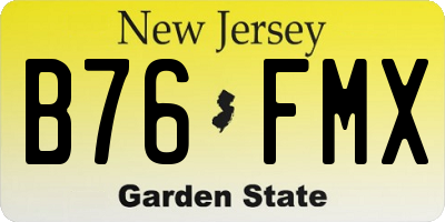 NJ license plate B76FMX