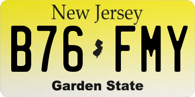 NJ license plate B76FMY