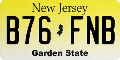 NJ license plate B76FNB