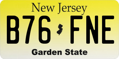 NJ license plate B76FNE