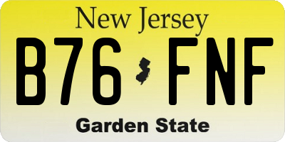 NJ license plate B76FNF