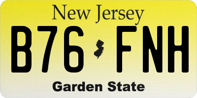 NJ license plate B76FNH