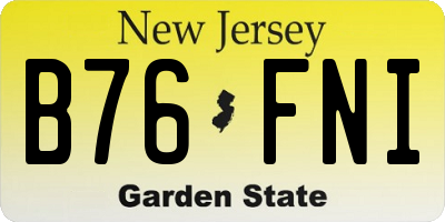 NJ license plate B76FNI