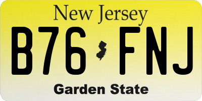 NJ license plate B76FNJ