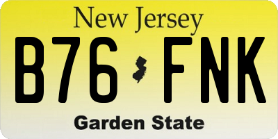 NJ license plate B76FNK