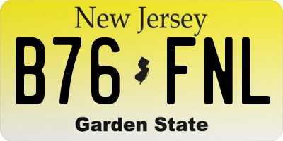 NJ license plate B76FNL