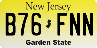 NJ license plate B76FNN