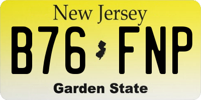 NJ license plate B76FNP