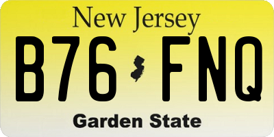 NJ license plate B76FNQ