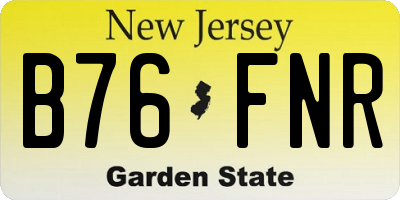 NJ license plate B76FNR