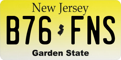 NJ license plate B76FNS