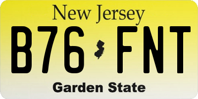 NJ license plate B76FNT