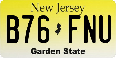 NJ license plate B76FNU