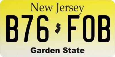 NJ license plate B76FOB