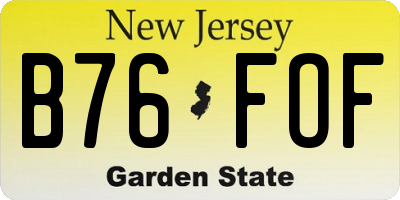 NJ license plate B76FOF