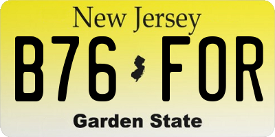 NJ license plate B76FOR