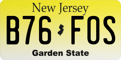 NJ license plate B76FOS
