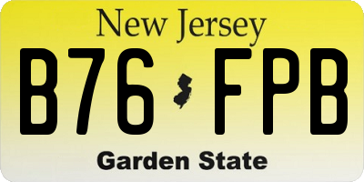 NJ license plate B76FPB
