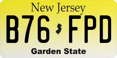 NJ license plate B76FPD