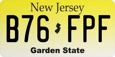 NJ license plate B76FPF