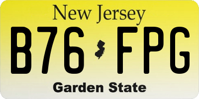 NJ license plate B76FPG