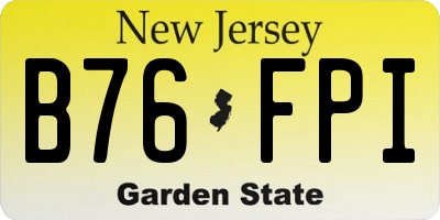 NJ license plate B76FPI