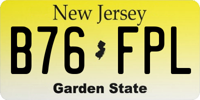 NJ license plate B76FPL
