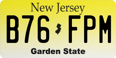 NJ license plate B76FPM