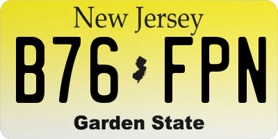 NJ license plate B76FPN
