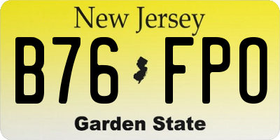 NJ license plate B76FPO